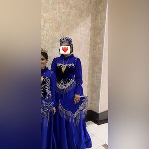 Tajik/Uzbek Women’s dress, salom solgich & crown